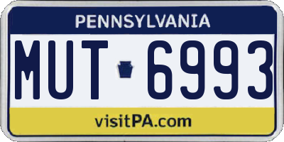 PA license plate MUT6993