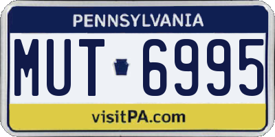 PA license plate MUT6995