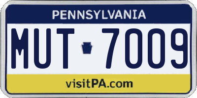 PA license plate MUT7009