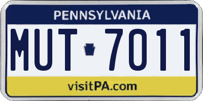 PA license plate MUT7011