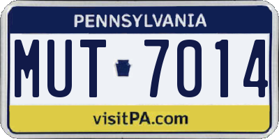 PA license plate MUT7014