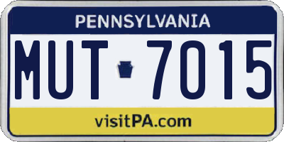 PA license plate MUT7015