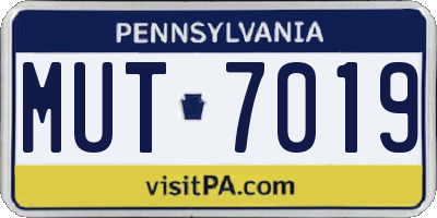 PA license plate MUT7019