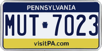 PA license plate MUT7023