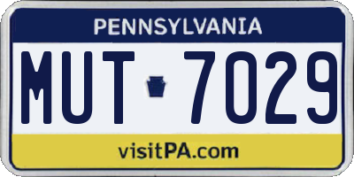 PA license plate MUT7029