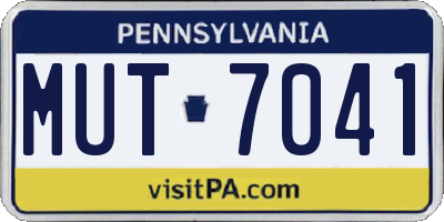 PA license plate MUT7041