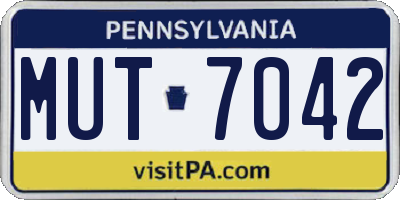 PA license plate MUT7042