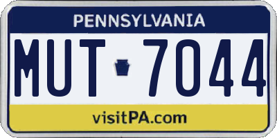 PA license plate MUT7044
