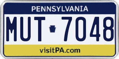 PA license plate MUT7048