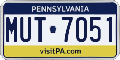PA license plate MUT7051