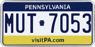 PA license plate MUT7053