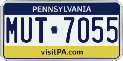 PA license plate MUT7055