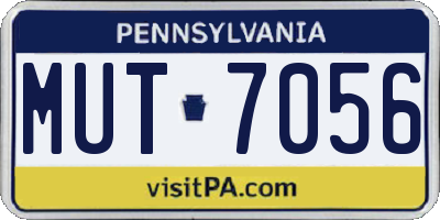 PA license plate MUT7056