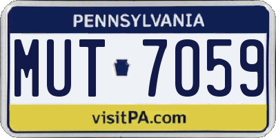 PA license plate MUT7059
