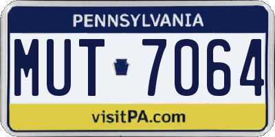 PA license plate MUT7064