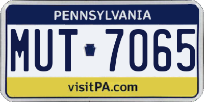 PA license plate MUT7065