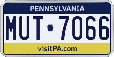PA license plate MUT7066