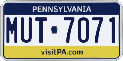 PA license plate MUT7071