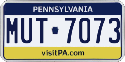 PA license plate MUT7073