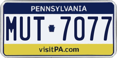 PA license plate MUT7077