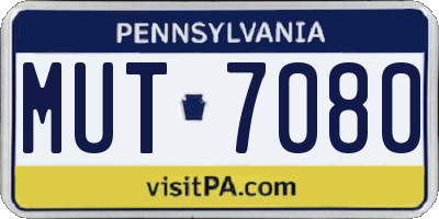 PA license plate MUT7080