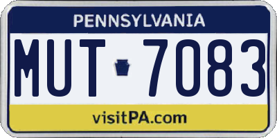 PA license plate MUT7083