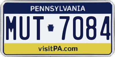 PA license plate MUT7084