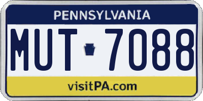 PA license plate MUT7088