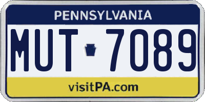 PA license plate MUT7089