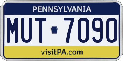PA license plate MUT7090
