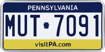 PA license plate MUT7091