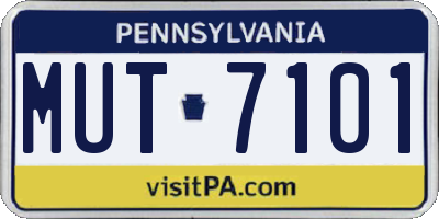 PA license plate MUT7101