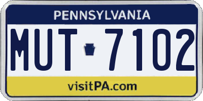 PA license plate MUT7102