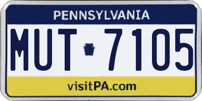 PA license plate MUT7105