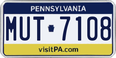 PA license plate MUT7108