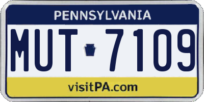 PA license plate MUT7109