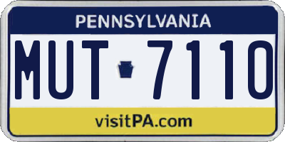 PA license plate MUT7110
