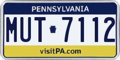 PA license plate MUT7112