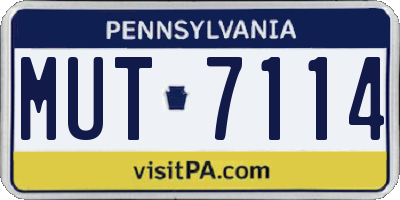 PA license plate MUT7114