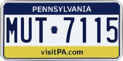 PA license plate MUT7115