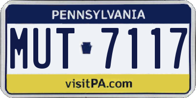 PA license plate MUT7117
