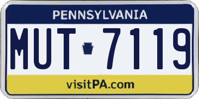 PA license plate MUT7119