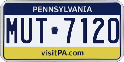 PA license plate MUT7120