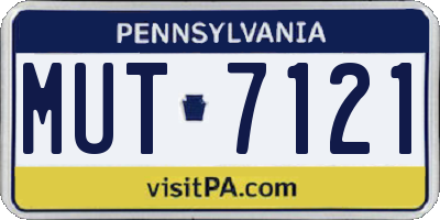 PA license plate MUT7121