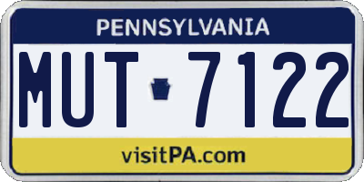 PA license plate MUT7122