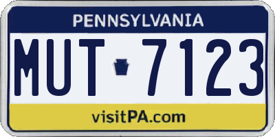 PA license plate MUT7123