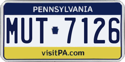 PA license plate MUT7126
