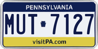 PA license plate MUT7127