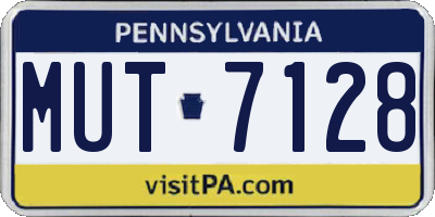 PA license plate MUT7128