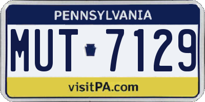 PA license plate MUT7129